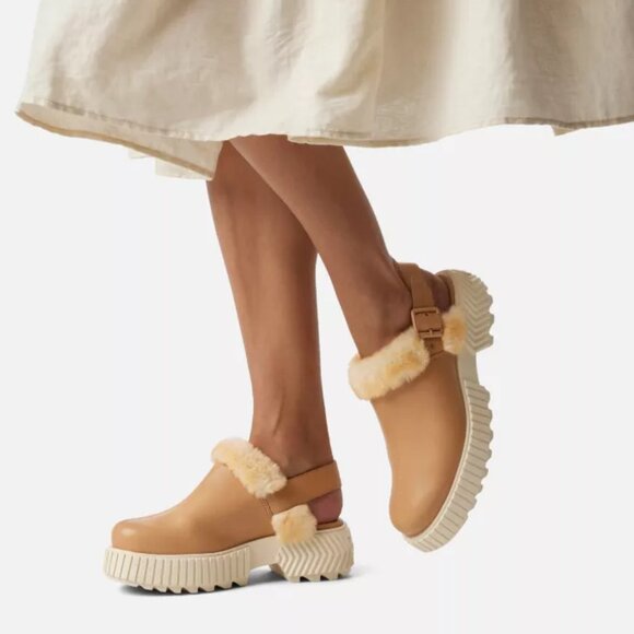 NEW Sorel Ona Ave Mules - Waterproof, Leather in Tawny Buff For Women 825 5s3 - Picture 1 of 8